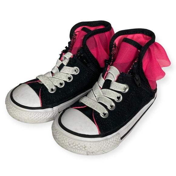 Converse All Stars Size 5 Block Party Tule Frill Chuck Taylor Zip Hi Top Shoes - Picture 11 of 11